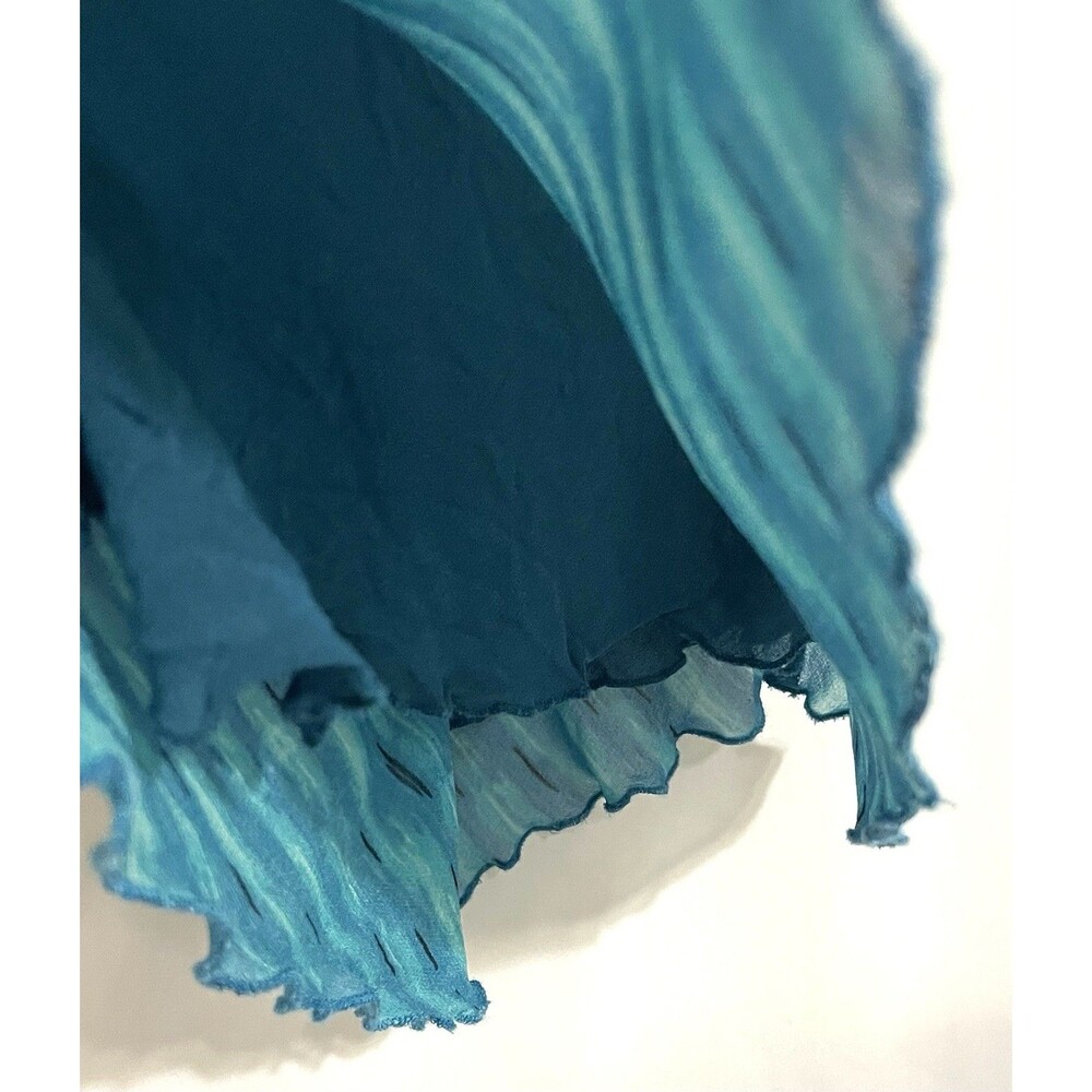 Style & Co Shirt Turquoise Pullover Cap Sleeve Layered Ruffle Vneck Women’s 14 - Picture 3 of 6
